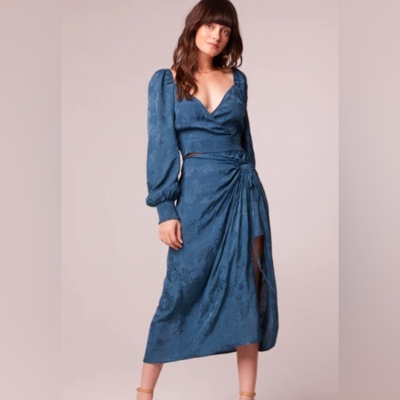 Band of the Free Womens Size L Romantic Whimsigoth Boho Deep Teal Crossover Top - Picture 4 of 11